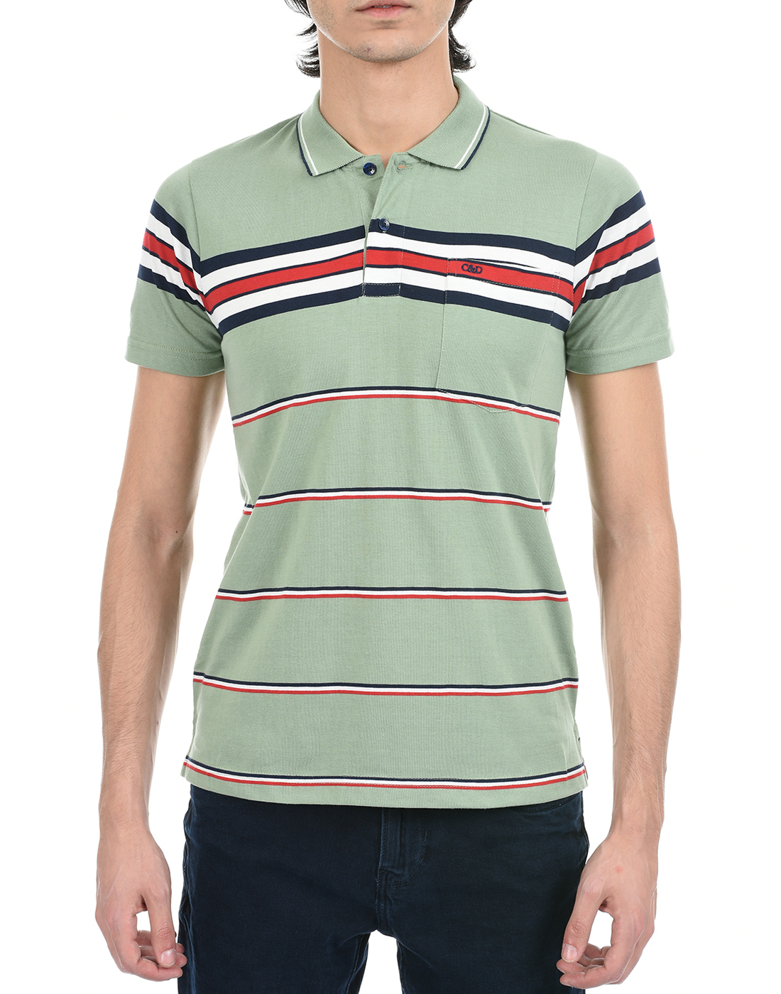 Cloak & Decker by Monte Carlo Men Green Polo Tshirt